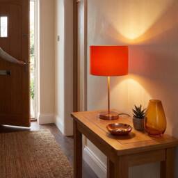 Happy Homewares Contemporary Vivid Orange Cotton 10 Table Base or Pendant Lamp Shade - Size: 10 inches - thumbnail 6