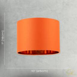 Happy Homewares Contemporary Vivid Orange Cotton 10 Table Base or Pendant Lamp Shade - Size: 10 inches - thumbnail 7