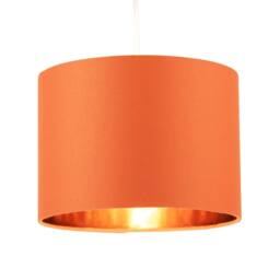 Happy Homewares Contemporary Vivid Orange Cotton 10 Table Base or Pendant Lamp Shade - Size: 10 inches - thumbnail 2