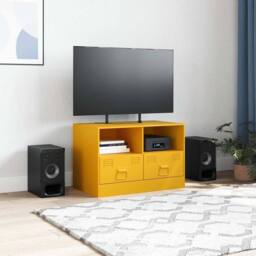 Berkfield Home TV Cabinet Mustard Yellow 67x39x44 cm Steel - Size: 67 x 39 x 44 cm