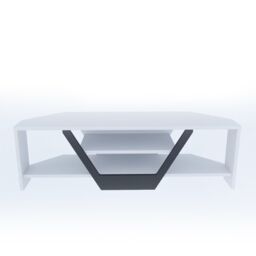Decorotika Sares Corner TV Stand TV Unit for TVs up to 55 inch in White - thumbnail 4