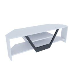 Decorotika Sares Corner TV Stand TV Unit for TVs up to 55 inch in White - thumbnail 5