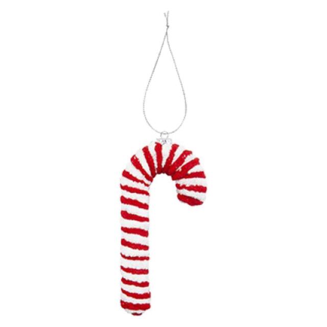 VFM e-Store Christmas Knitted Candy Cane Hanging Decoration 25cm x 8cm Red X 1 - Size: 25 cm x 8 cm - image 1
