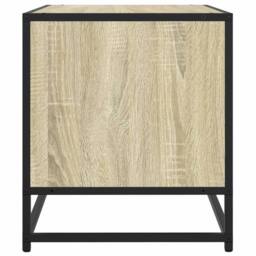 Berkfield Home TV Cabinet Sonoma Oak 91x40x46 cm Engineered Wood & Metal in Light Tan - Size: 91 x 40 x 46 cm - thumbnail 5