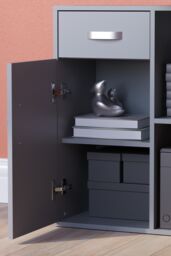 Home Discount Vida Designs Longton Adjustable Computer Desk PC Table Storage Office Study Gaming Furniture in Grey - thumbnail 5