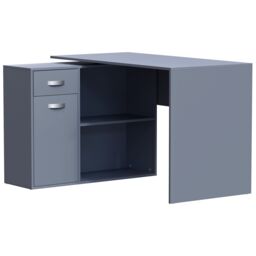 Home Discount Vida Designs Longton Adjustable Computer Desk PC Table Storage Office Study Gaming Furniture in Grey - thumbnail 7