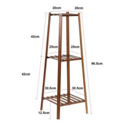 NESTLUNE 3tier Tall Bamboo Plant Stand Pot Holder Shelf in Brown - Size: 100 cm x 15 cm - thumbnail 1