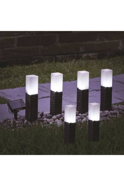 KDMD Black Rattan Pathway Lights Set of 6 - image 1