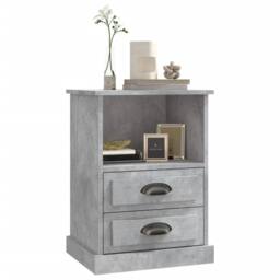 Berkfield Home Elegant Bedside Cabinet Concrete Grey 43x36x60 cm - Size: 43 x 36 x 60 cm - thumbnail 4