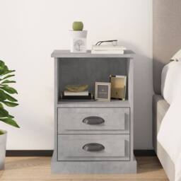 Berkfield Home Elegant Bedside Cabinet Concrete Grey 43x36x60 cm - Size: 43 x 36 x 60 cm - thumbnail 2