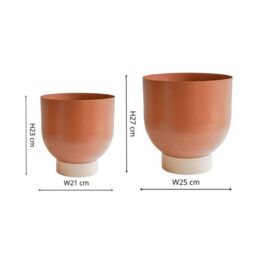 Ivyline Indoor Austin Dual Rubarb Metal Planters Set of 2 *extra large* in Pink - thumbnail 8