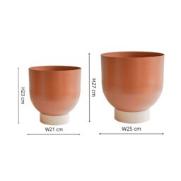 Ivyline Indoor Austin Dual Rubarb Metal Planters Set of 2 *extra large* in Pink - thumbnail 5