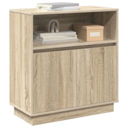 Berkfield Home Sideboard with LED Sonoma Oak 71x34, 5x75 cm Engineered Wood in Brown - thumbnail 3