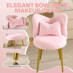 EONLION Dressing Table Stool Side Chair Makeup Bedroom Rest Chair in Pink - Size: 100 cm - thumbnail 3