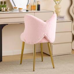 EONLION Dressing Table Stool Side Chair Makeup Bedroom Rest Chair in Pink - Size: 100 cm - thumbnail 4