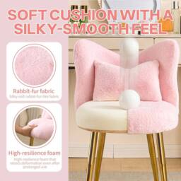 EONLION Dressing Table Stool Side Chair Makeup Bedroom Rest Chair in Pink - Size: 100 cm - thumbnail 5