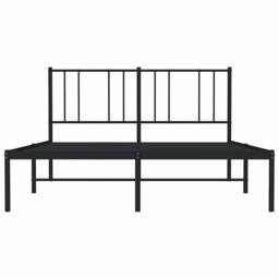 Berkfield Home Metal Bed Frame with Headboard Black 120x200 cm - Size: Small Double - thumbnail 6