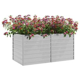 Berkfield Home Garden Raised Bed 160x80x77 cm Galvanized Steel Silver - Size: 160 x 80 x 77 cm