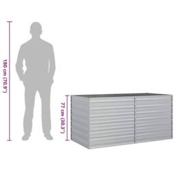 Berkfield Home Garden Raised Bed 160x80x77 cm Galvanized Steel Silver - Size: 160 x 80 x 77 cm - thumbnail 9