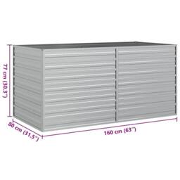 Berkfield Home Garden Raised Bed 160x80x77 cm Galvanized Steel Silver - Size: 160 x 80 x 77 cm - thumbnail 8