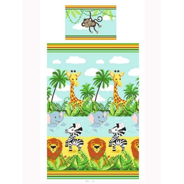 Bedding & Beyond Jungle-Tastic Duvet Cover Set in Blue - Size: Single - image 1