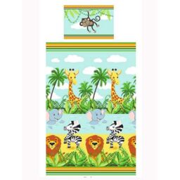Bedding & Beyond Jungle-Tastic Duvet Cover Set in Blue - Size: Single