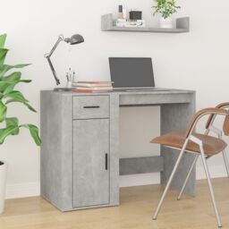Berkfield Home Desk Concrete Grey 100x49x75 cm Engineered Wood - Size: 100 x 49 x 75 cm - thumbnail 1