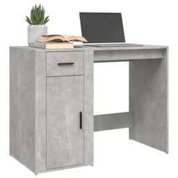 Berkfield Home Desk Concrete Grey 100x49x75 cm Engineered Wood - Size: 100 x 49 x 75 cm - thumbnail 4