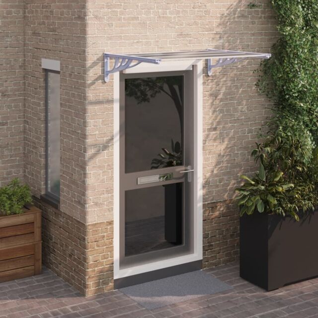 Berkfield Home Door Canopy Grey & Transparent 122x90 cm Polycarbonate in Clear - image 1