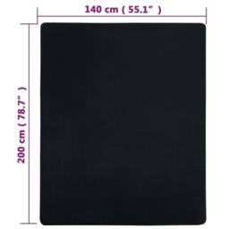 Berkfield Home Jersey Fitted Sheet Black 140x200 cm Cotton - thumbnail 5