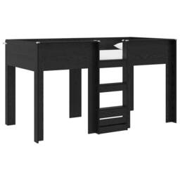 Berkfield Home Bunk Bed for Kids Black Oak 80 x 200 cm Engineered wood - thumbnail 2