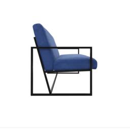 Wyld Haus London Blue Velvet 2 Seater Sofa Matt Black Metal Legs - thumbnail 5