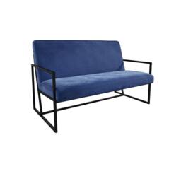 Wyld Haus London Blue Velvet 2 Seater Sofa Matt Black Metal Legs - thumbnail 3