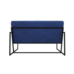 Wyld Haus London Blue Velvet 2 Seater Sofa Matt Black Metal Legs - thumbnail 4