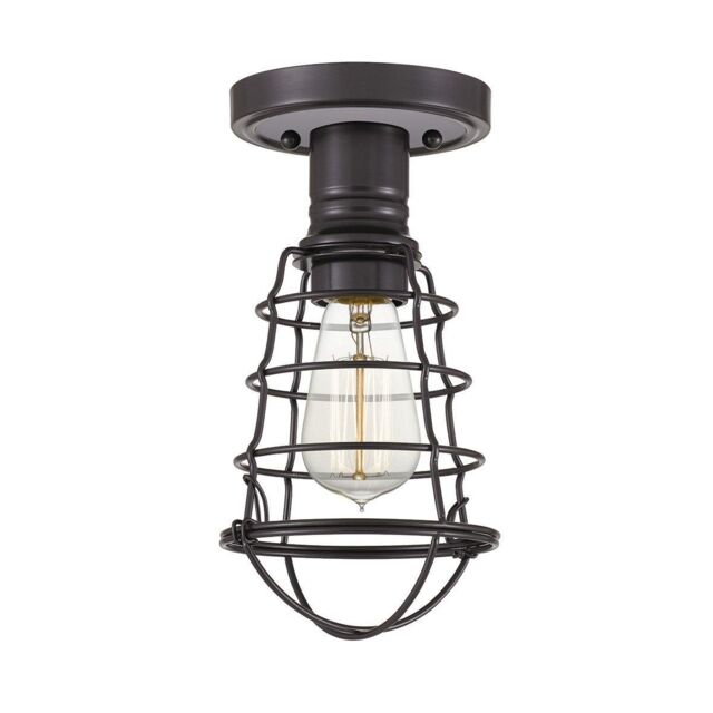Netlighting Quoizel Mixon Semi Flush Ceiling Light Palladian Bronze in Brown - image 1