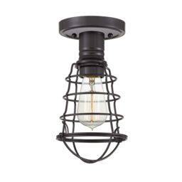 Netlighting Quoizel Mixon Semi Flush Ceiling Light Palladian Bronze in Brown - thumbnail 1