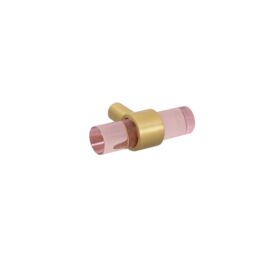 Melody Maison Gold & Pink Acrylic T-Bar Shaped Drawer Handle in Baby Pink - thumbnail 1
