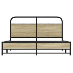 Berkfield Home Bed Frame Frame 150x200 cm King Size Sonoma Oak Wood in Light Oak - thumbnail 5