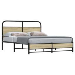 Berkfield Home Bed Frame Frame 150x200 cm King Size Sonoma Oak Wood in Light Oak - thumbnail 2