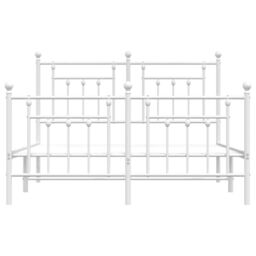 Berkfield Home Metal Bed Frame with Headboard & Footboard White 140x190 cm - thumbnail 6