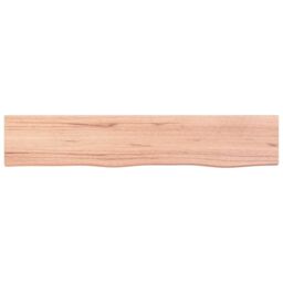 Berkfield Home Wall Shelf Light Brown 100x20x4 cm Treated Solid Wood Oak - Size: 100 x 20 x 4 cm - thumbnail 2