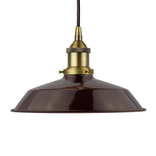 SE Home Burgundy Red Small Trinity Metal Pendant Light - Matt Antique Brass - image 1