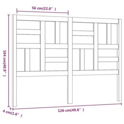 Berkfield Home Bed Headboard 126x4x104 cm Solid Wood Pine in Brown - Size: 126 x 4 x 104 cm - thumbnail 6