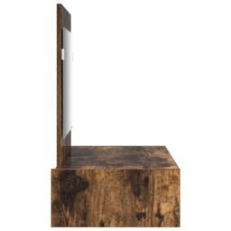 Berkfield Home Wall Hanging Dressing Table Smoked Oak 83x40x70 cm in Brown - Size: 83 x 40 x 70 cm - thumbnail 7