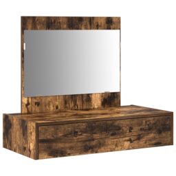 Berkfield Home Wall Hanging Dressing Table Smoked Oak 83x40x70 cm in Brown - Size: 83 x 40 x 70 cm - thumbnail 2