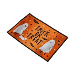 Garden Greatness Trick Or Treat Ghost Halloween Doormat in Orange - Size: 1 Pack - thumbnail 2