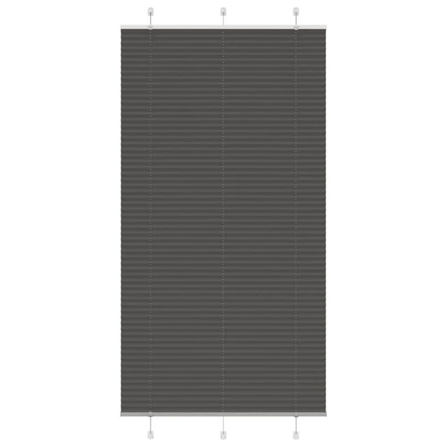 Berkfield Home Pleated Blind Black 105x200 cm Fabric Width 104.4 cm Polyester - image 1