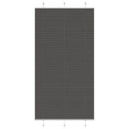 Berkfield Home Pleated Blind Black 105x200 cm Fabric Width 104.4 cm Polyester - thumbnail 1