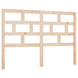 Berkfield Home Beautiful Bed Headboard 126x4x100 cm Solid Wood Pine in Light Brown - Size: 126 x 4 x 100 cm - thumbnail 3