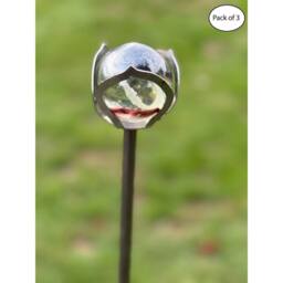 Poppyforge 5 Feet 42mm Bowl Marble Pin Garden Art (Pack of 3) in Metallics - thumbnail 1